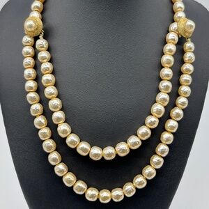 Vintage Judith McCann Baroque-Style Faux Pearl Necklace With Shuvon Clasp Signed